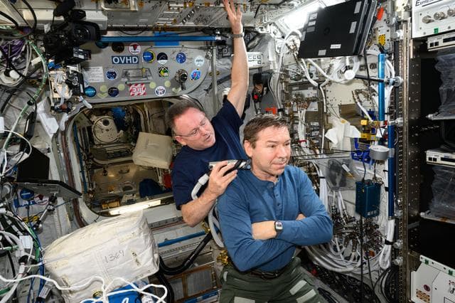 NASA image: Haircut day on the International Space Station