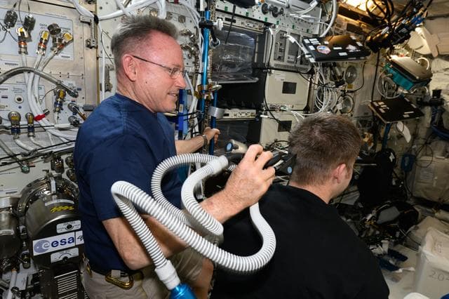 NASA image: Haircut day on the International Space Station