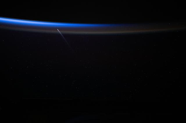 NASA image: Comet C/2023 A3 is pictured from the International Space Station