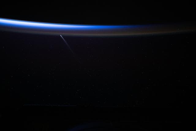 NASA image: Comet C/2023 A3 is pictured from the International Space Station