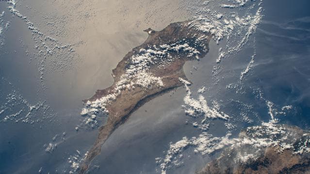 NASA image: The island Republic of Cyprus in the Mediterranean Sea