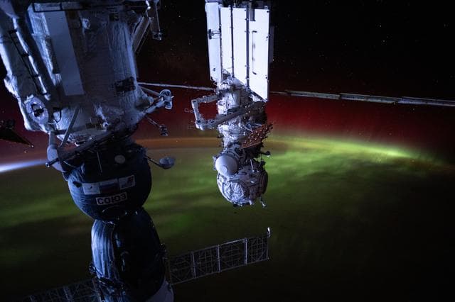 NASA image: The aurora australis streams over the Earth
