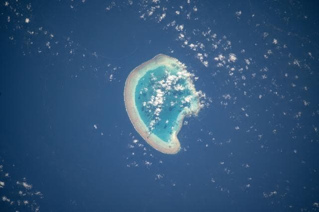 NASA image: The French atoll of Bassas da India in the Mozambique Channel