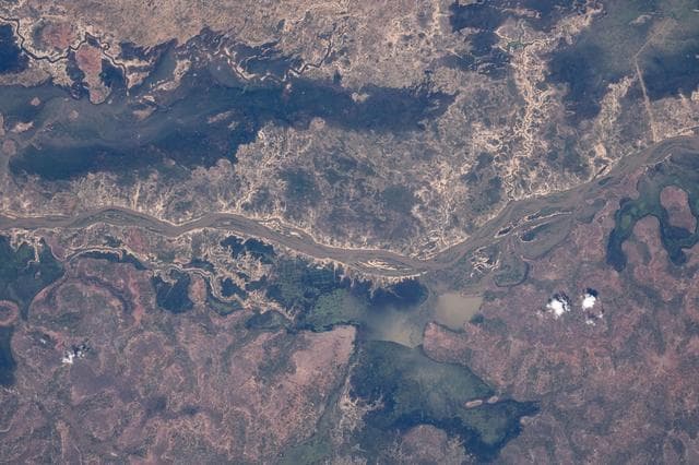 NASA image: The Bani River, a tributary of the Niger River in Mali