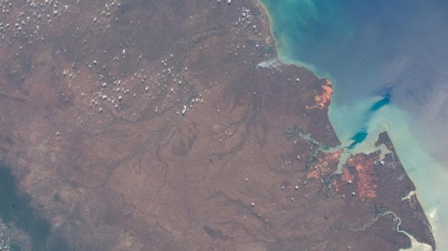 NASA image: Mission River, a coastal rural locality on the Gulf of Carpenteria