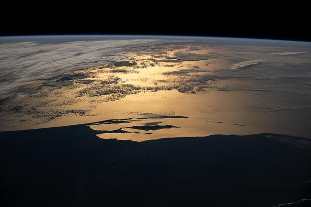 NASA image: Western Australia's silhouetted coastline on the coast of the Indian Ocean