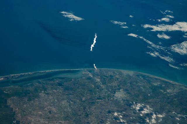 NASA image: The launch of the SpaceX Starship 6 rocket seen from the space station