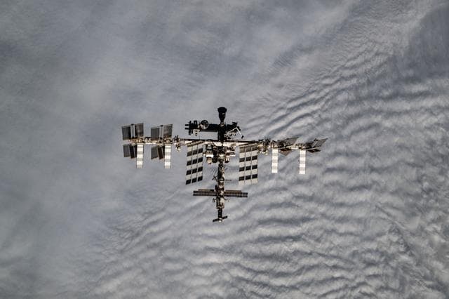 NASA image: The International Space Station is pictured from the SpaceX Dragon crew spacecraft