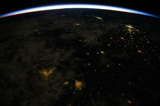 NASA image: An orbital sunrise crowns Earth's horizon