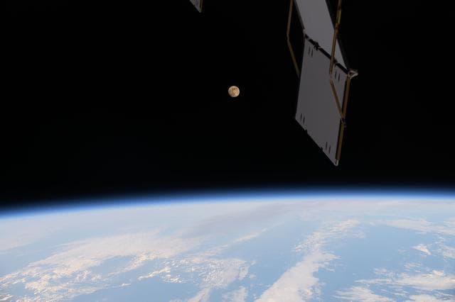 NASA image: The Full Moon is pictured from the International Space Station