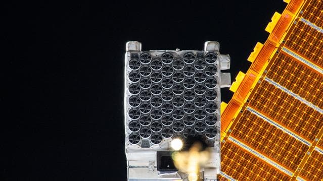 NASA image: The NICER X-ray telescope pictured on the International Space Station