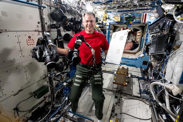 NASA image: Astronaut Nick Hague tests student-designed space hardware