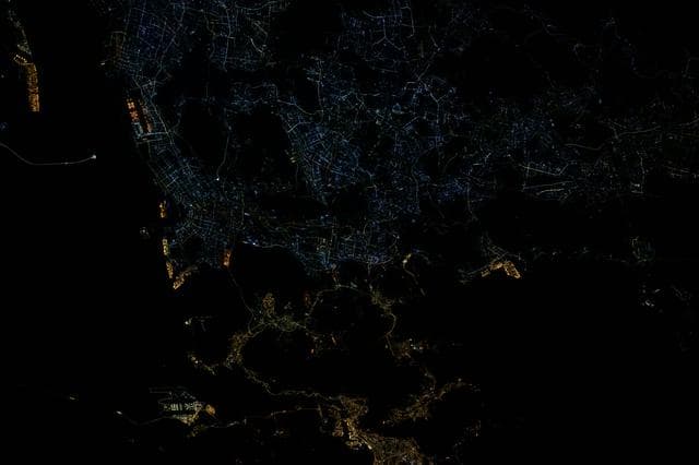 NASA image: The city lights of Hong Kong and Shenzhen