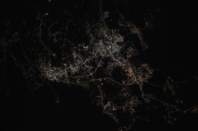 NASA image: City lights illuminate the cities of Abha, Khamis Mushait, and Ahad Rafidah in Saudi Arabia