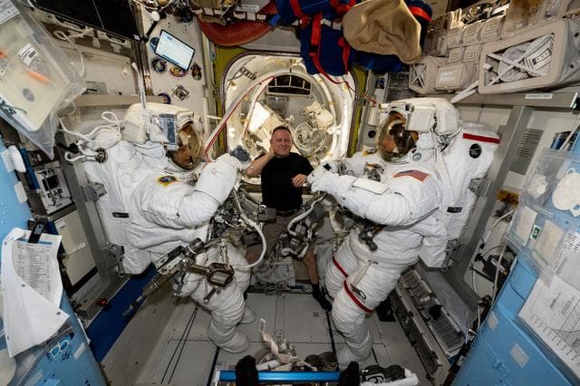 NASA image: NASA astronauts evaluate their spacesuits