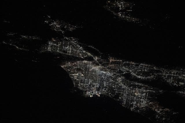 NASA image: Los Angeles at Night During Wildfires