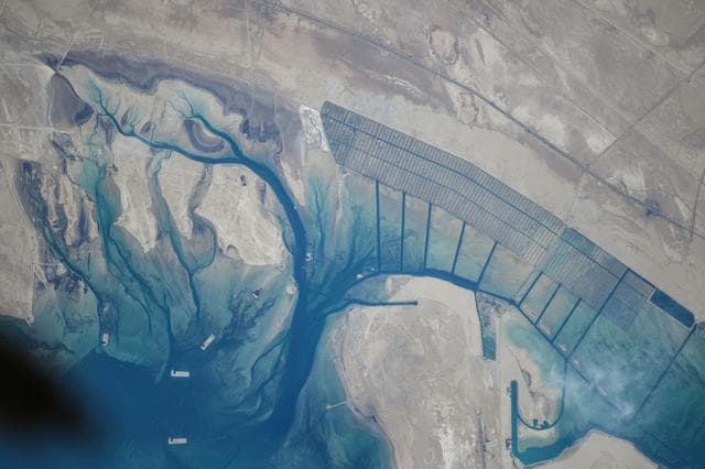 NASA image: A series of islands on the Persian Gulf coast of the United Arab Emirates