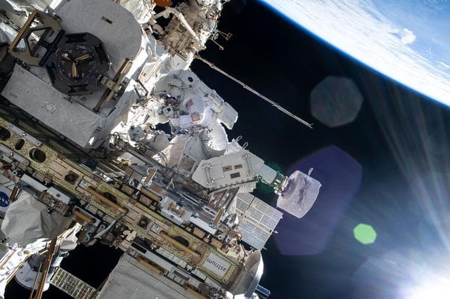 NASA image: Astronaut Butch Wilmore works outside the International Space Station