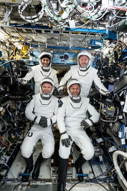 NASA image: The four SpaceX Crew-9 members aboard the International Space Station