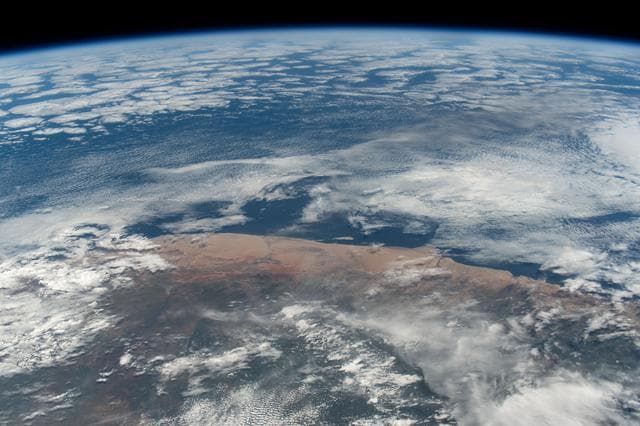 NASA image: The hot and arid desert coast of Angola on the Atlantic Ocean
