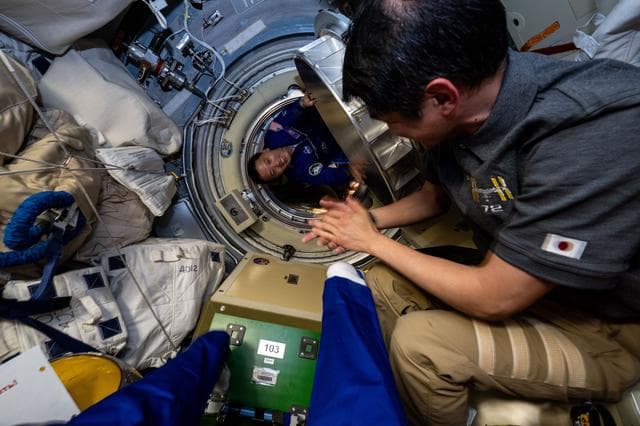 NASA image: NASA astronaut Jonny Kim is pictured before entering the International Space Station