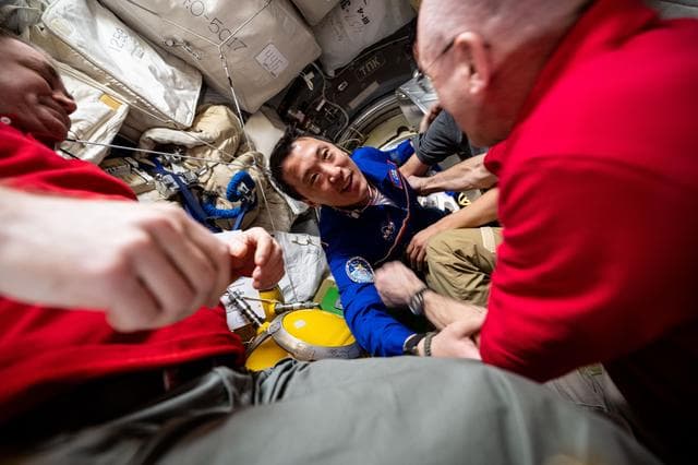 NASA image: NASA astronaut Jonny Kim enters the International Space Station