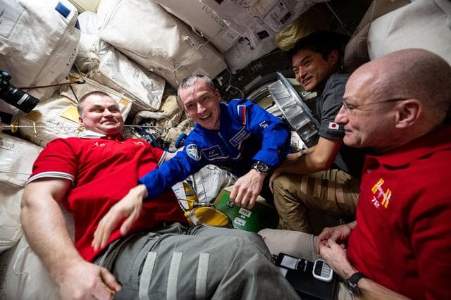 NASA image: Roscosmos cosmonaut Sergey Ryzhikov enters the International Space Station
