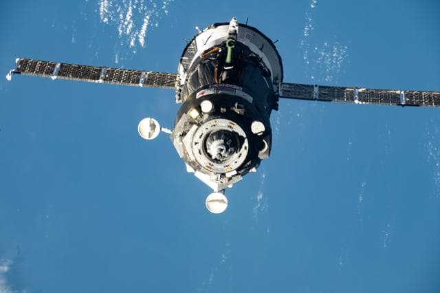 NASA image: The Soyuz MS-27 spacecraft approaches the International Space Station