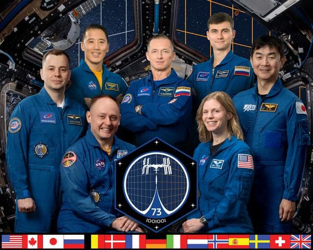 NASA image: The updated official portrait of the International Space Station's seven-member Expedition 73 crew