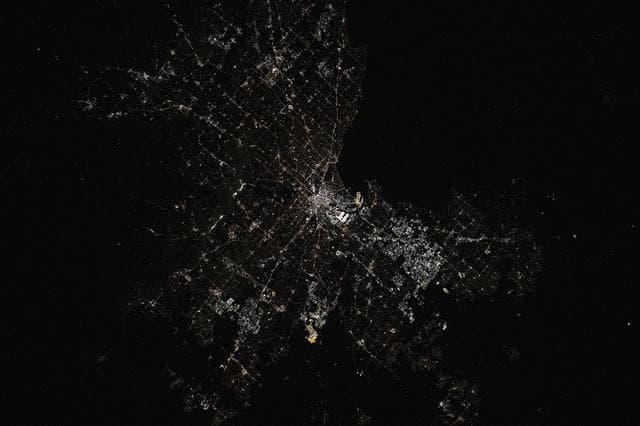 NASA image:  Melbourne, the capital of Australia's state of Victoria, pictured at night