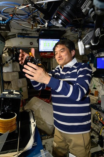 NASA image: JAXA astronaut Takuya Onishi services hardware that promotes physical science and crystalization research