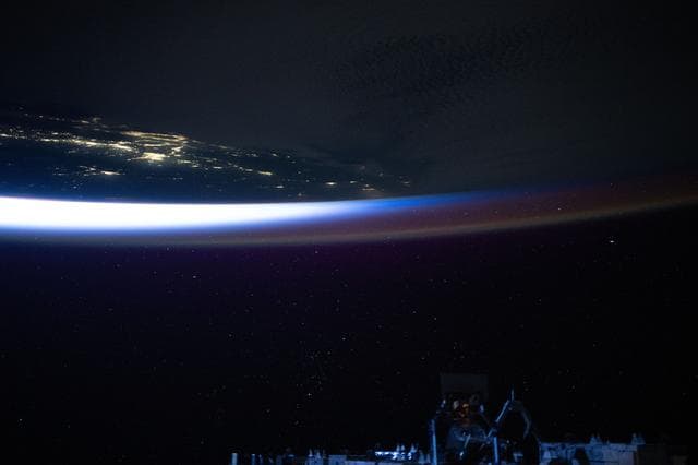 NASA image: An orbital twilight reveals Earth's horizon