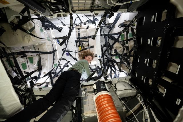 NASA image: NASA astronaut Nichole Kim works inside the SpaceX Dragon cargo spacecraft