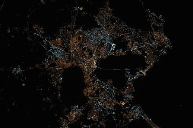 NASA image: The city lights of Tunis, the capital of the north African nation of Tunisia