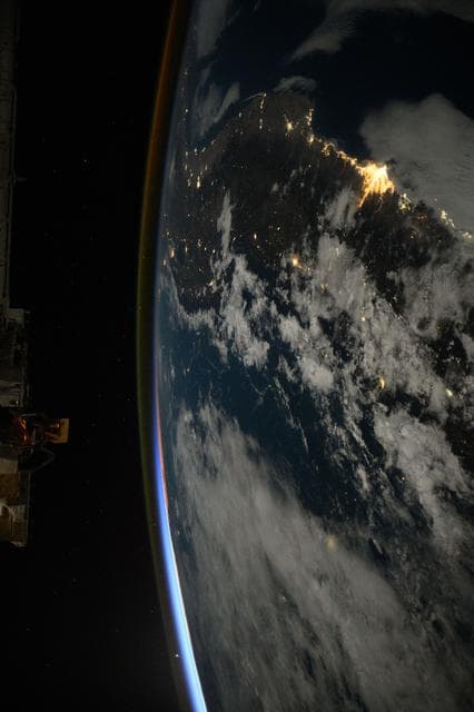 NASA image: Lima, Peru, represents the brightest lights on the Peruvian coast.