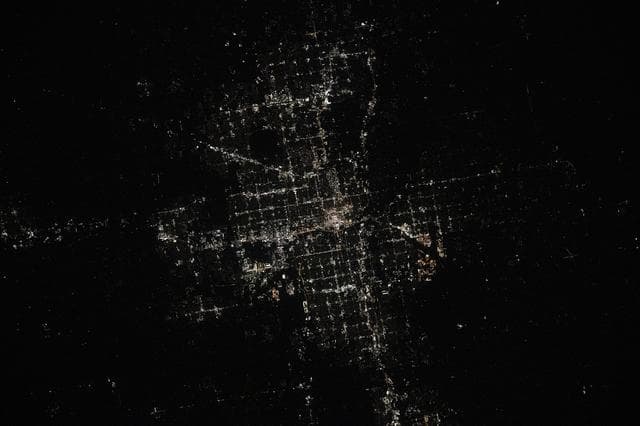 NASA image: Oklahoma City, Oklahoma, pictured at approximately 1:33 a.m. local time 