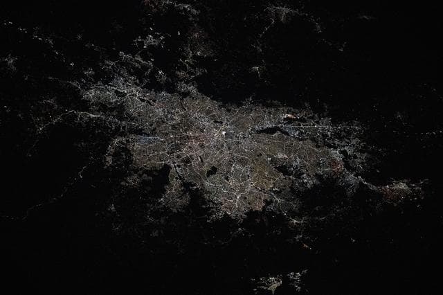 NASA image: São Paulo, Brazil, is pictured at approximately 3:54 a.m. local time