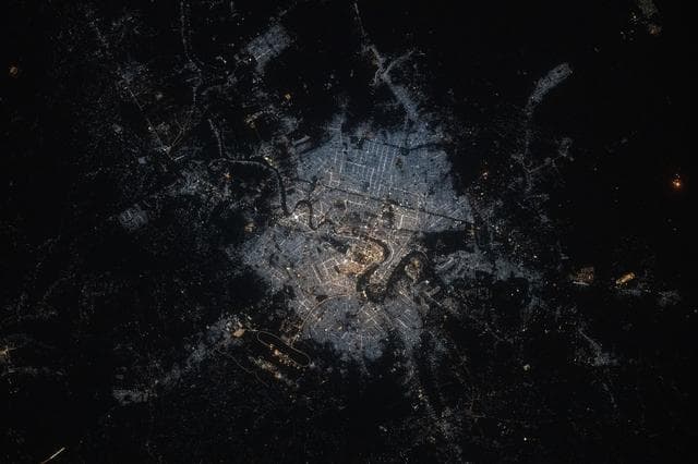 NASA image: Baghdad, the capital and largest city in Iraq, pictured at night