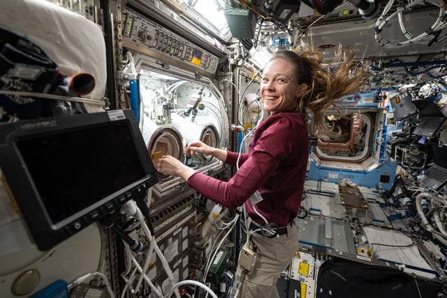 NASA image: NASA astronaut Nichole Ayers conducts research operations inside the Destiny laboratory module