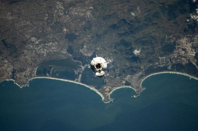 NASA image: The SpaceX Dragon spacecraft carrying Axiom Mission 4 approaches the International Space Station