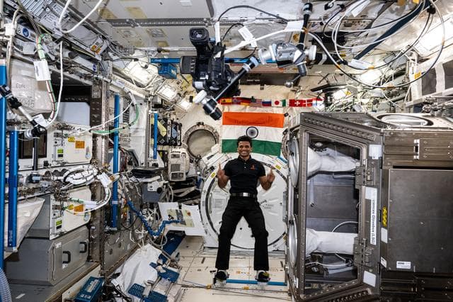 NASA image: Axiom Mission 4 Mission Specialist Shubhanshu Shukla poses for a portrait