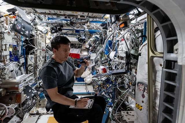 NASA image: NASA astronaut Jonny Kim conducts a ham radio session