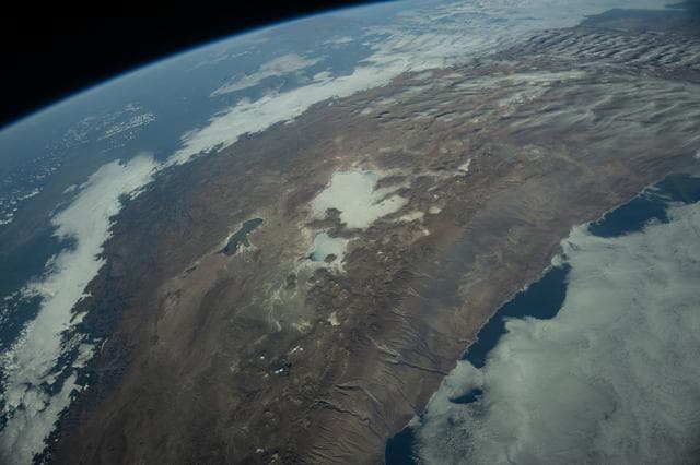 NASA image: The Andes Mountains run through Chile and Bolivia