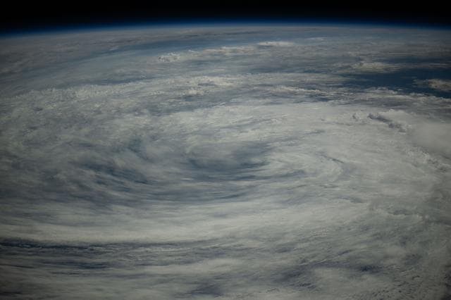 NASA image: A tropical storm in the Pacific Ocean near Japan