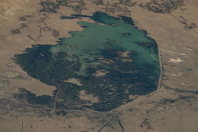 NASA image: The Zeid Reservoir in Turkmenistan