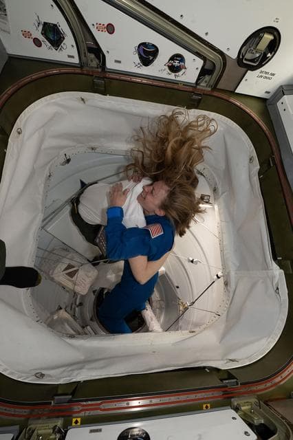 NASA image: NASA's SpaceX Crew-11 Commander Zena Cardman is welcomed aboard the station