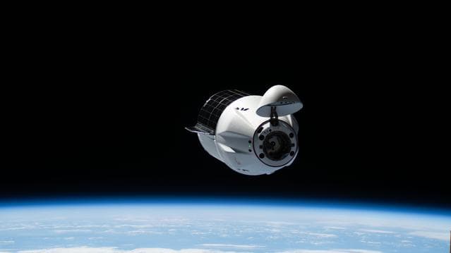 NASA image: A SpaceX Dragon cargo spacecraft approaches the International Space Station