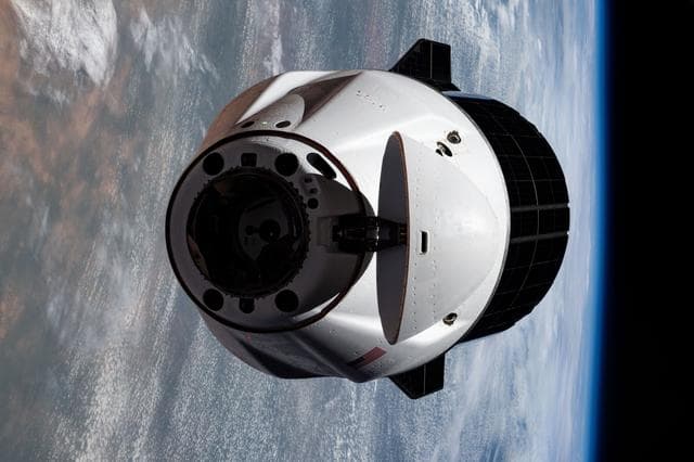 NASA image: A SpaceX Dragon cargo spacecraft approaches the International Space Station