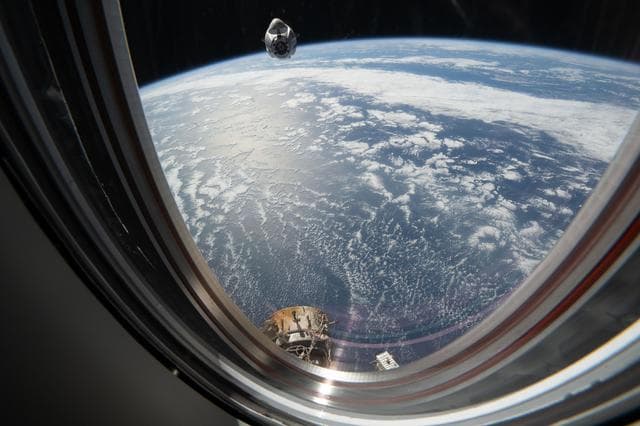 NASA image: A SpaceX Dragon cargo spacecraft approaches the International Space Station