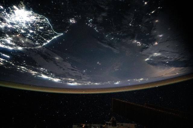 NASA image: The border between South Korea and North Korea